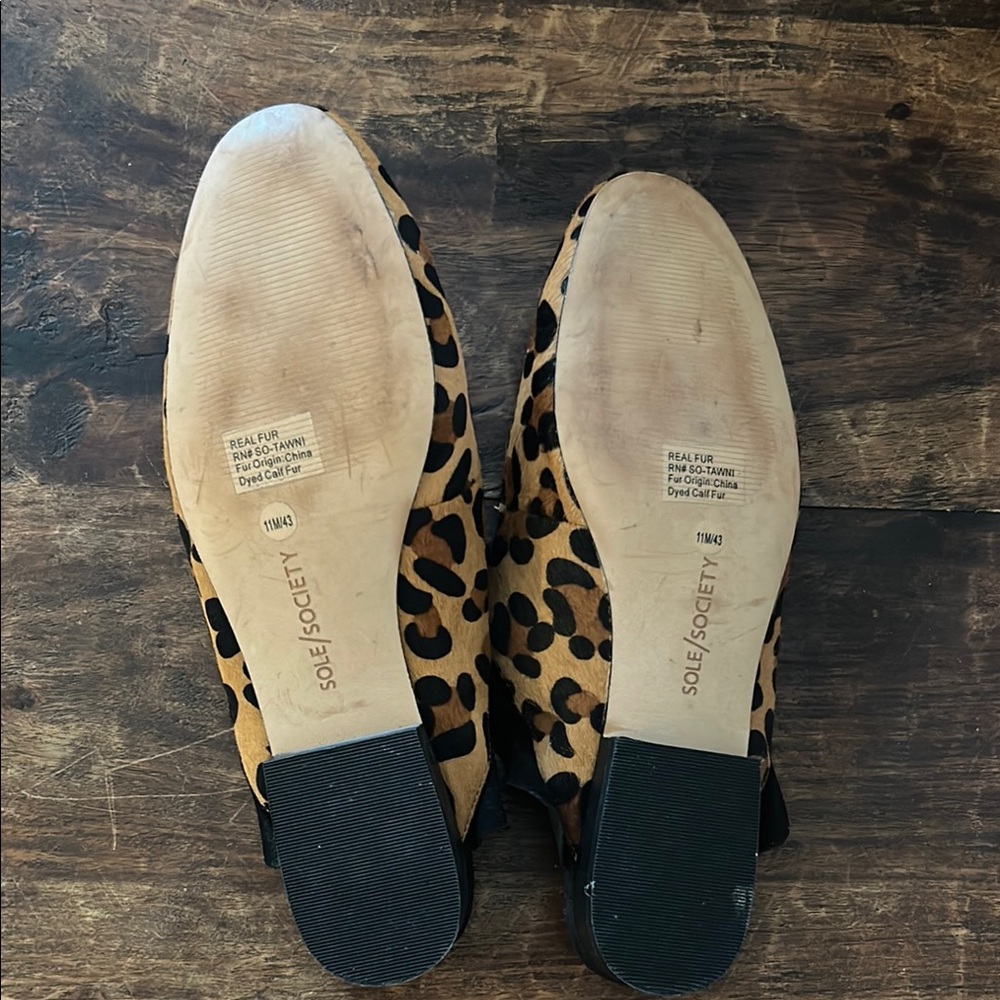 Sole Society Leopard Print Ruffle Mules - Picture 4 of 4